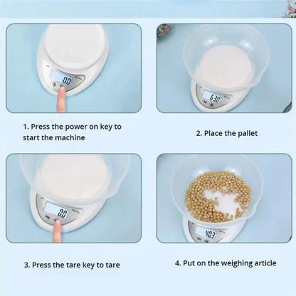 5 Kg/1Gramkitchenscale Reusable Electronic Scale with Portable LED Digital Display Foodscale Weighing Scale Kitchen Baking Scale