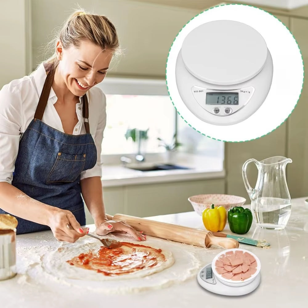 5 Kg/1Gramkitchenscale Reusable Electronic Scale with Portable LED Digital Display Foodscale Weighing Scale Kitchen Baking Scale