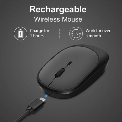 Ratón inalámbrico recargable para gamers, modo dual, compatible con Bluetooth, 2,4 G, USB, para portátil, tableta, PC, Macbook.
