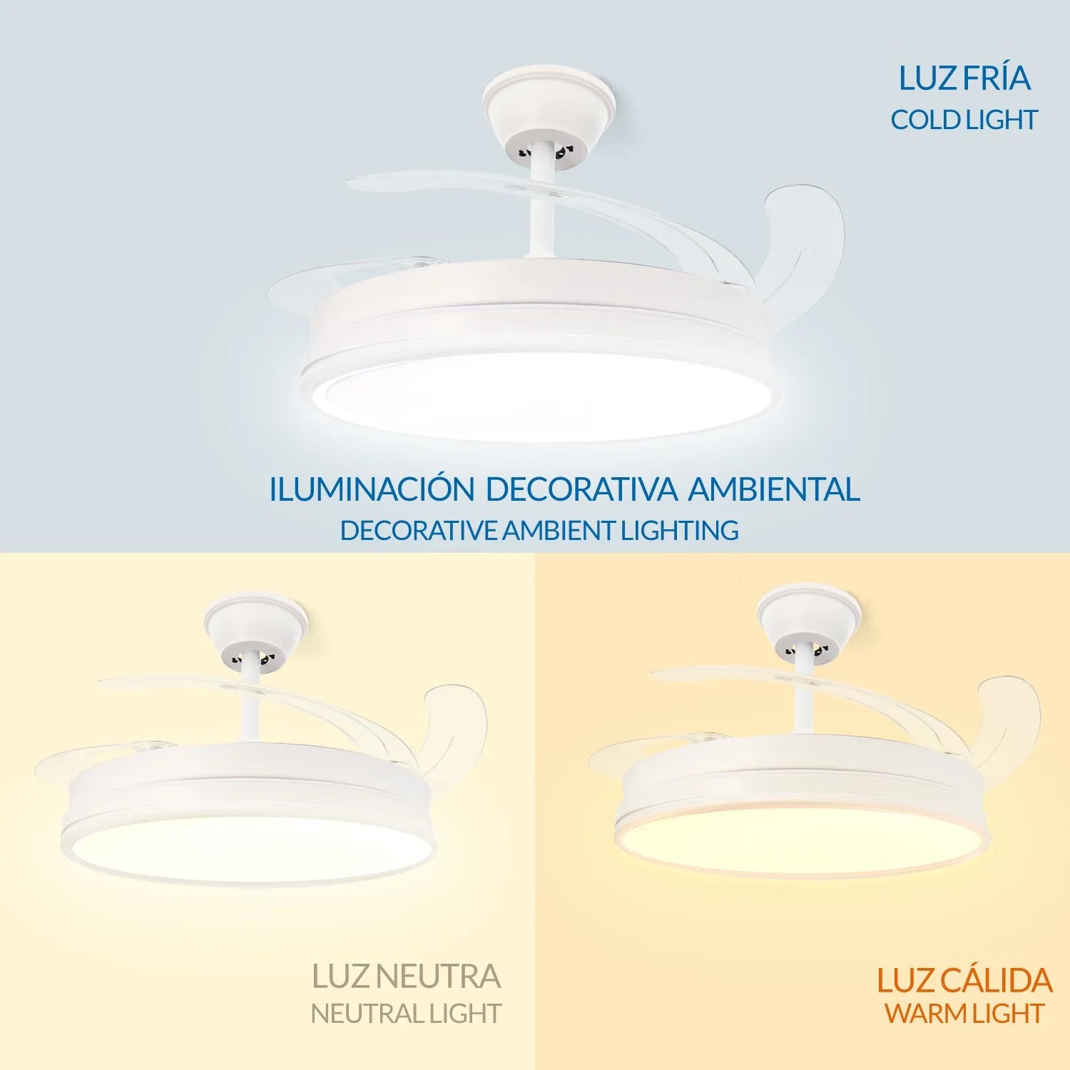 Ventilador de Techo LED Olga 107 cm con Luz Regulable 🌀💡 