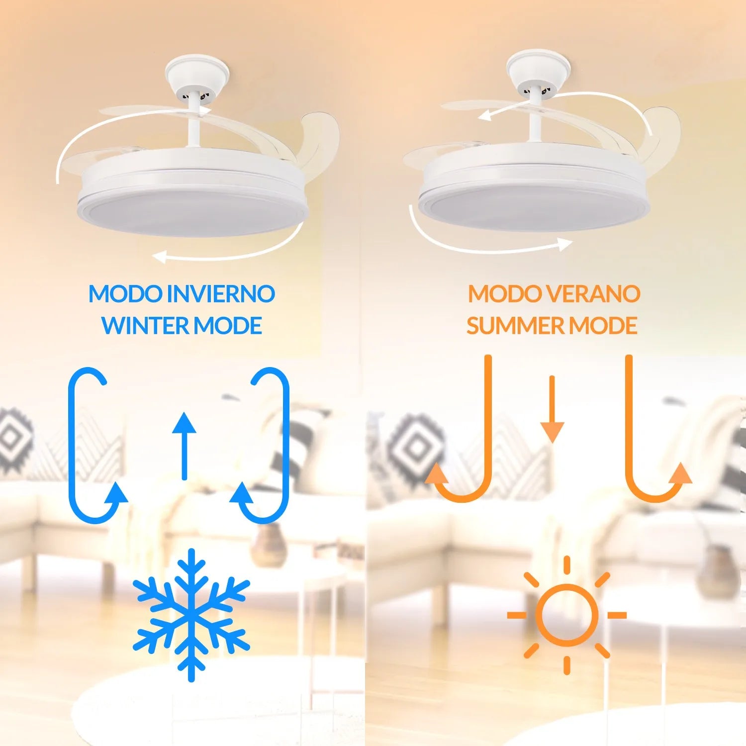 Ventilador de Techo LED Olga 107 cm con Luz Regulable 🌀💡 