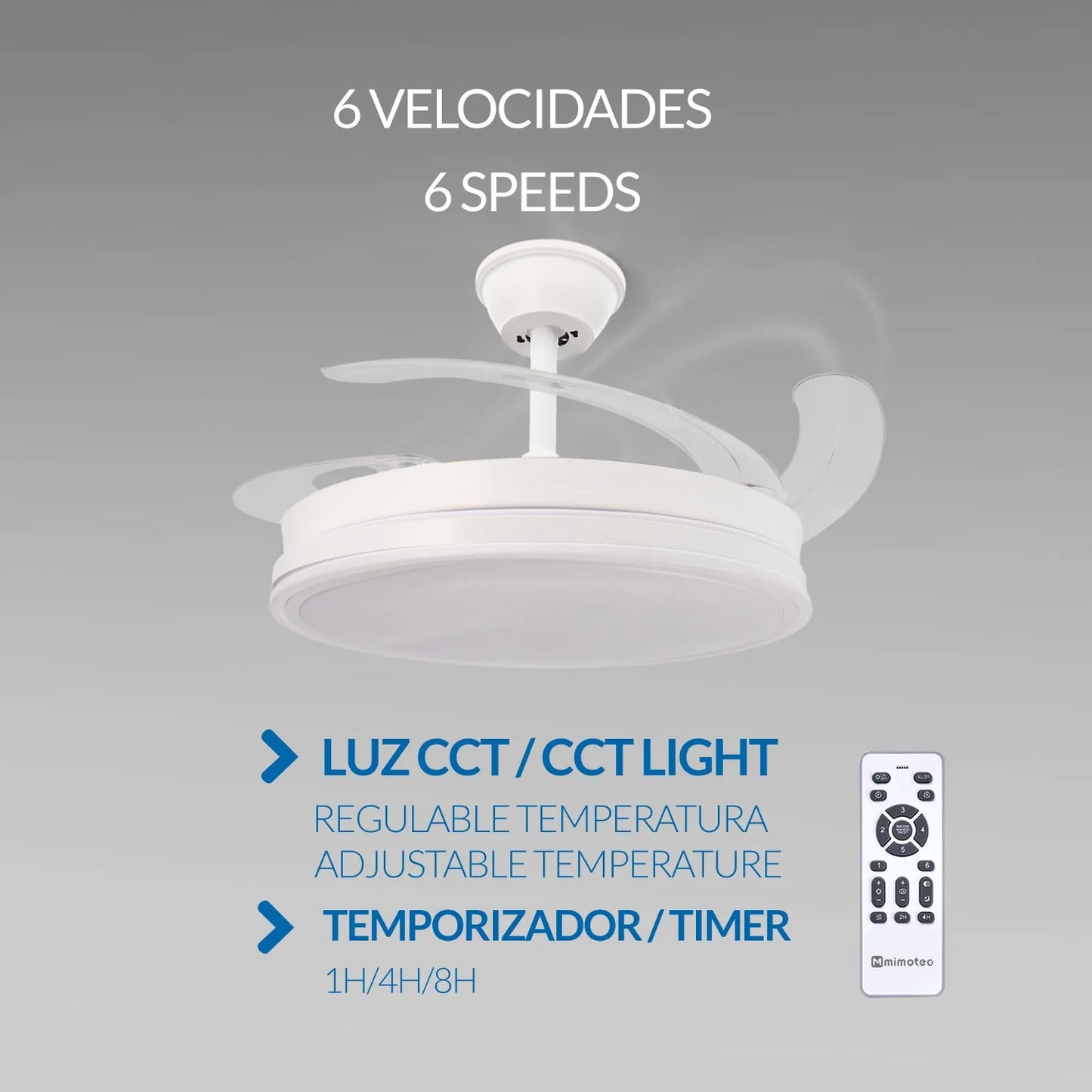 Ventilador de Techo LED Olga 107 cm con Luz Regulable 🌀💡 