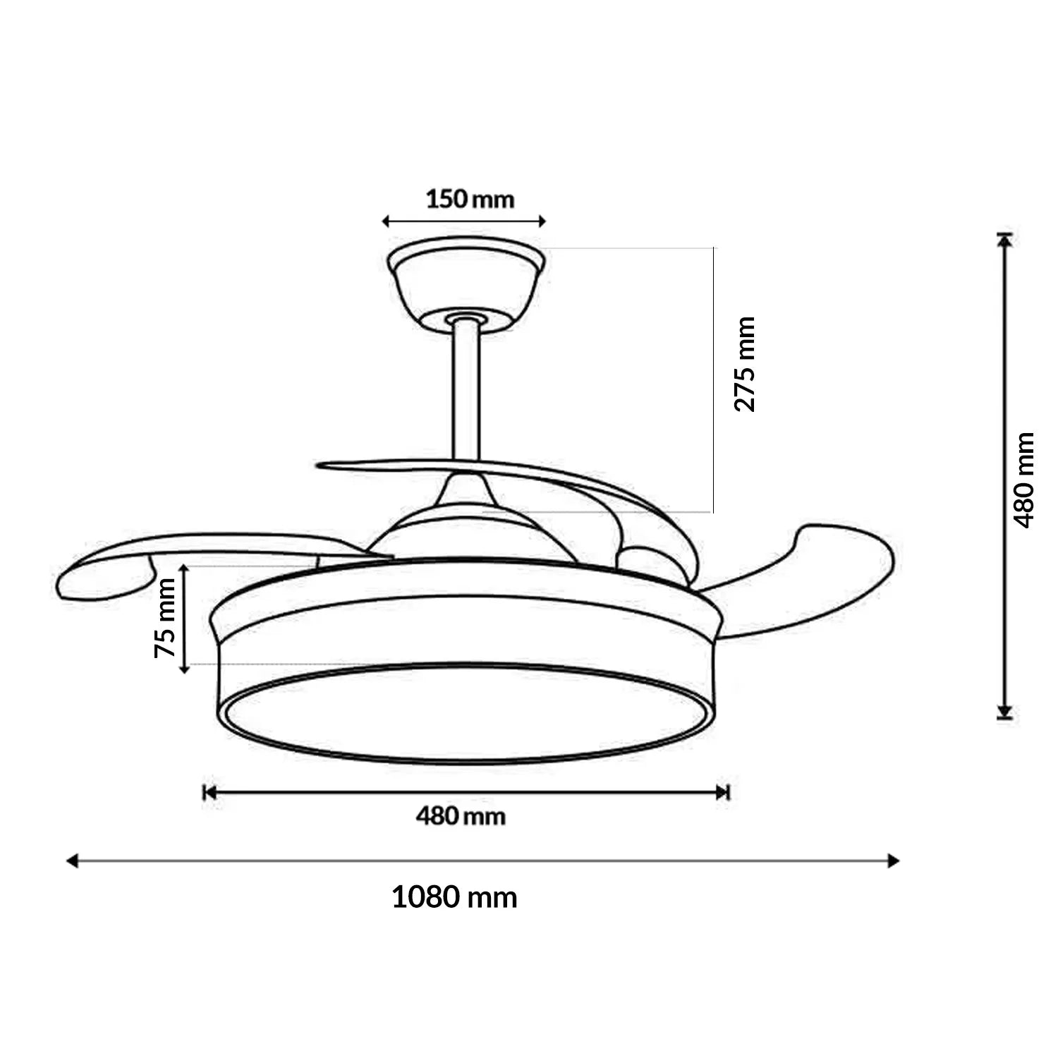 Ventilador de Techo LED Olga 107 cm con Luz Regulable 🌀💡 