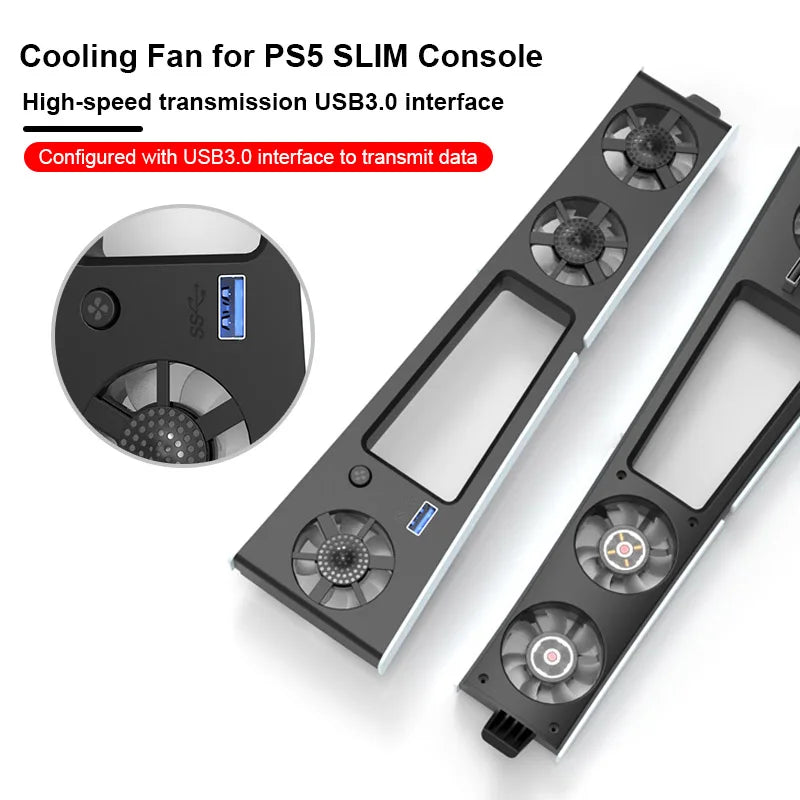 ❄️🎮 Ventilador Cooling Fan para PS5 Slim – Sistema de Refrigeración con Luz LED
