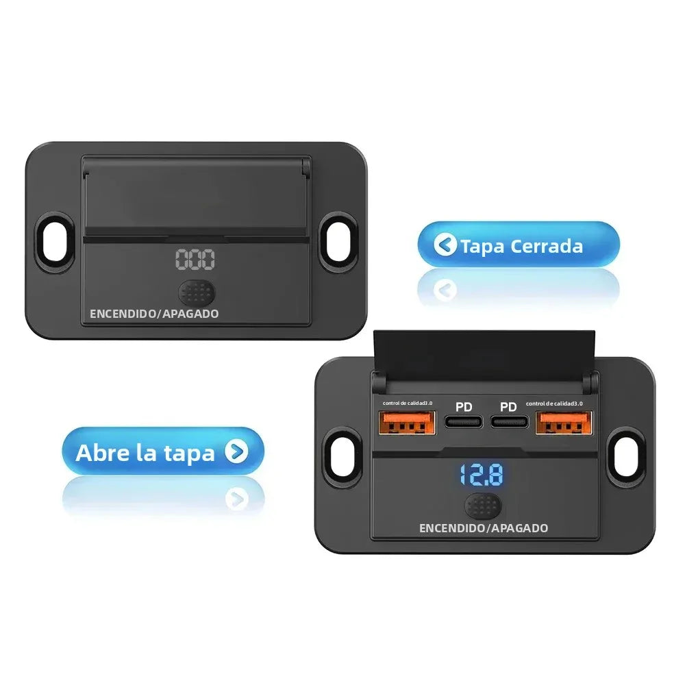 🔌🚗 Adaptador de Cargador para Coche 12V/24V – Splitter con PD y QC3.0 de 2/4 Puertos