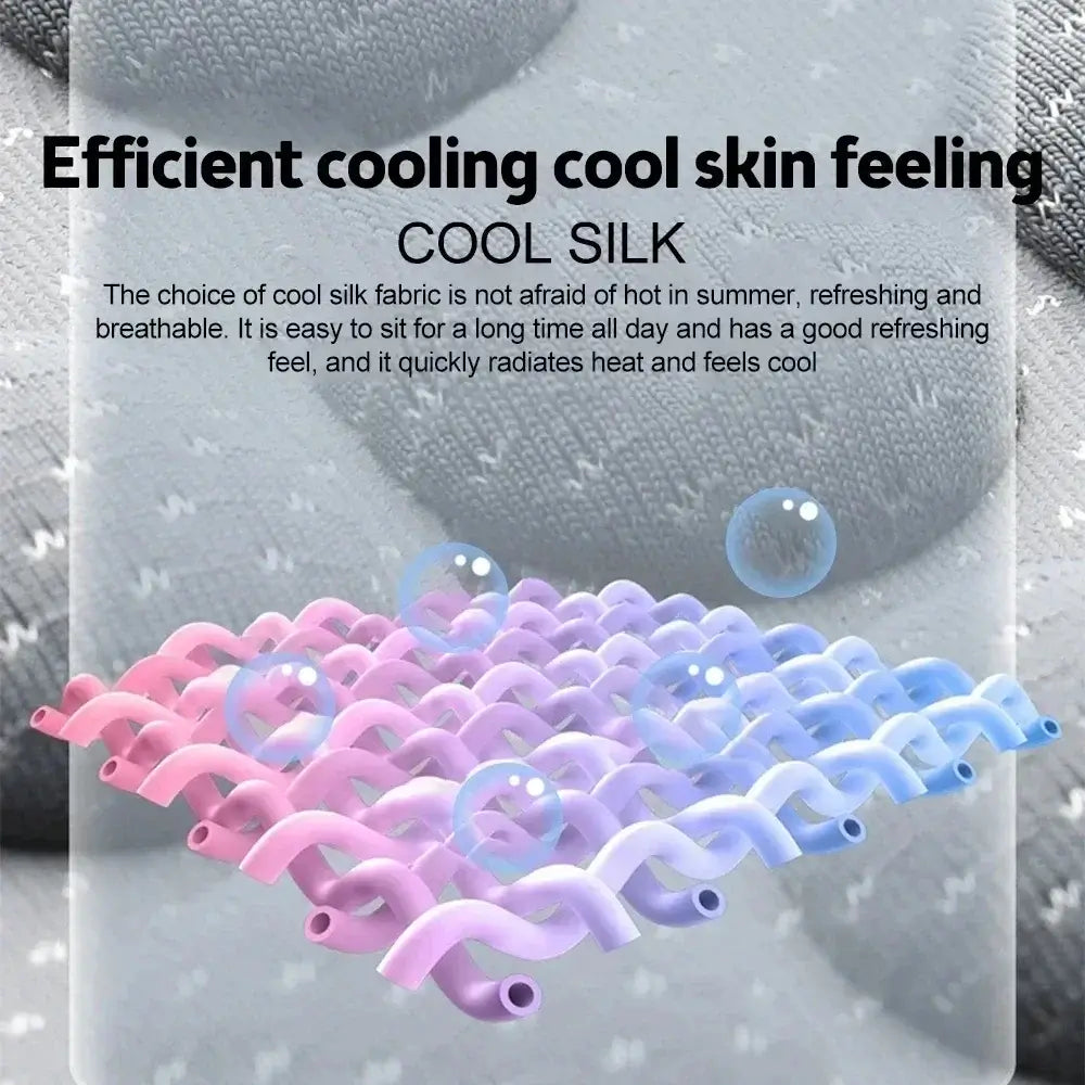 🚗❄️ Cojín de Asiento para Coche de Seda de Hielo – Fresco, Transpirable y Antideslizante