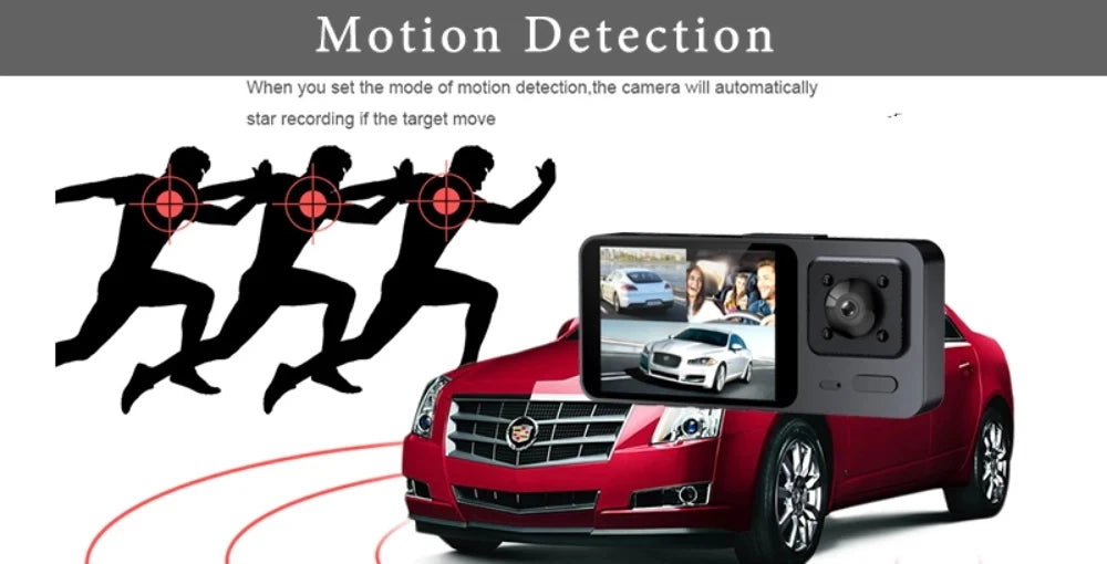 🚘📹 Cámara de Salpicadero 3 Canales – Dashcam DVR HD 1080P con Grabación Interior