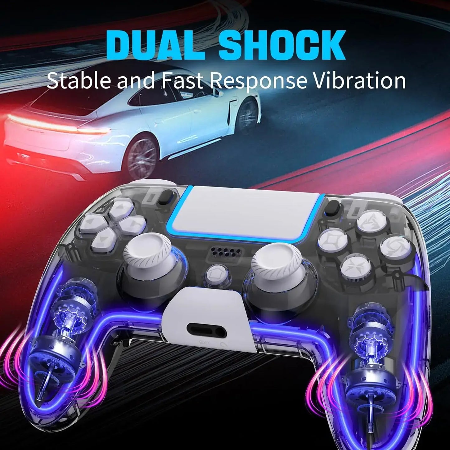 🎮 Controladores Inalámbricos Saitake para PS4 – Joystick Hall 3D con Iluminación RGB
