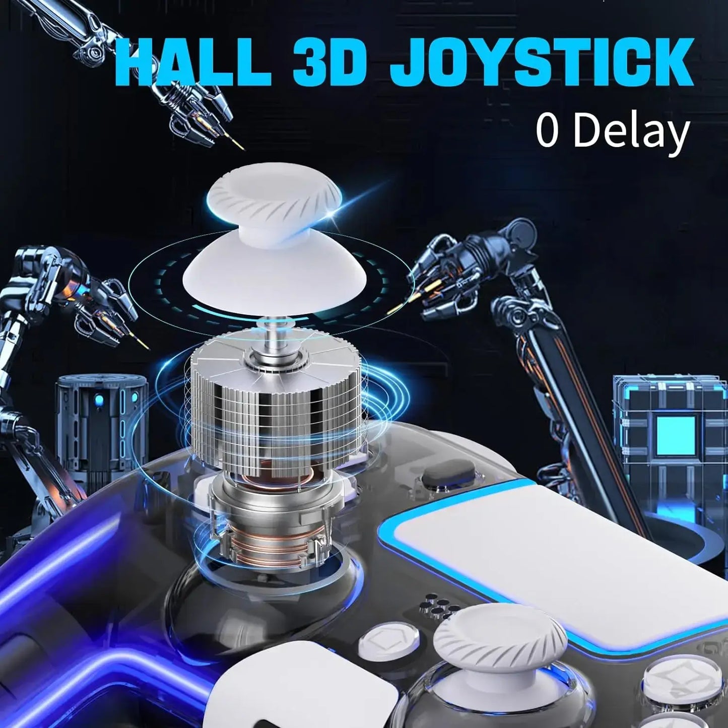 🎮 Controladores Inalámbricos Saitake para PS4 – Joystick Hall 3D con Iluminación RGB