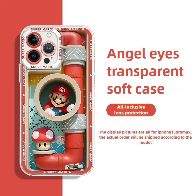 🎮📱 Funda Transparente Super M-Marios Bros para Xiaomi Redmi – Protección Gamer de Silicona