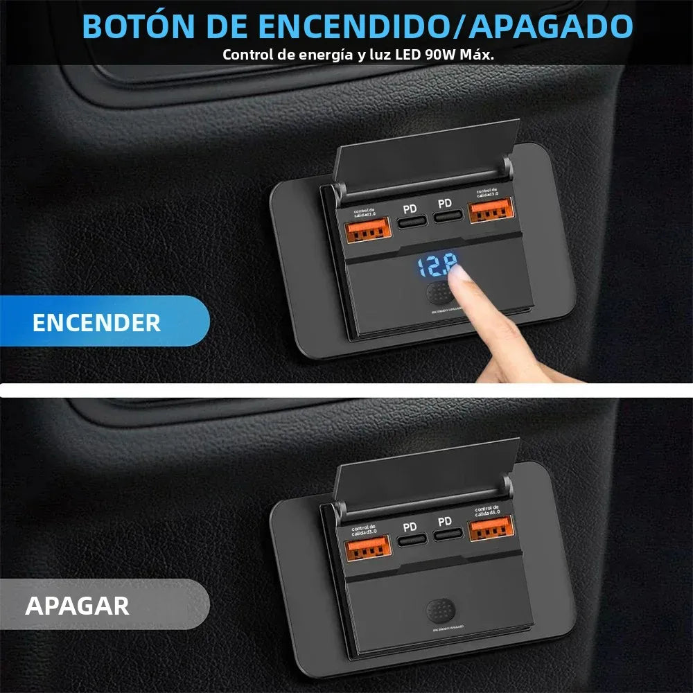🔌🚗 Adaptador de Cargador para Coche 12V/24V – Splitter con PD y QC3.0 de 2/4 Puertos