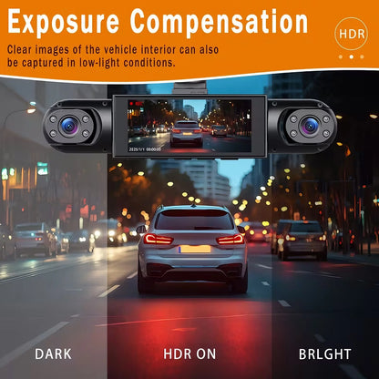 🚗📹 Dash Cam 360º con 4 Cámaras – Grabador DVR para Coche con Visión Nocturna
