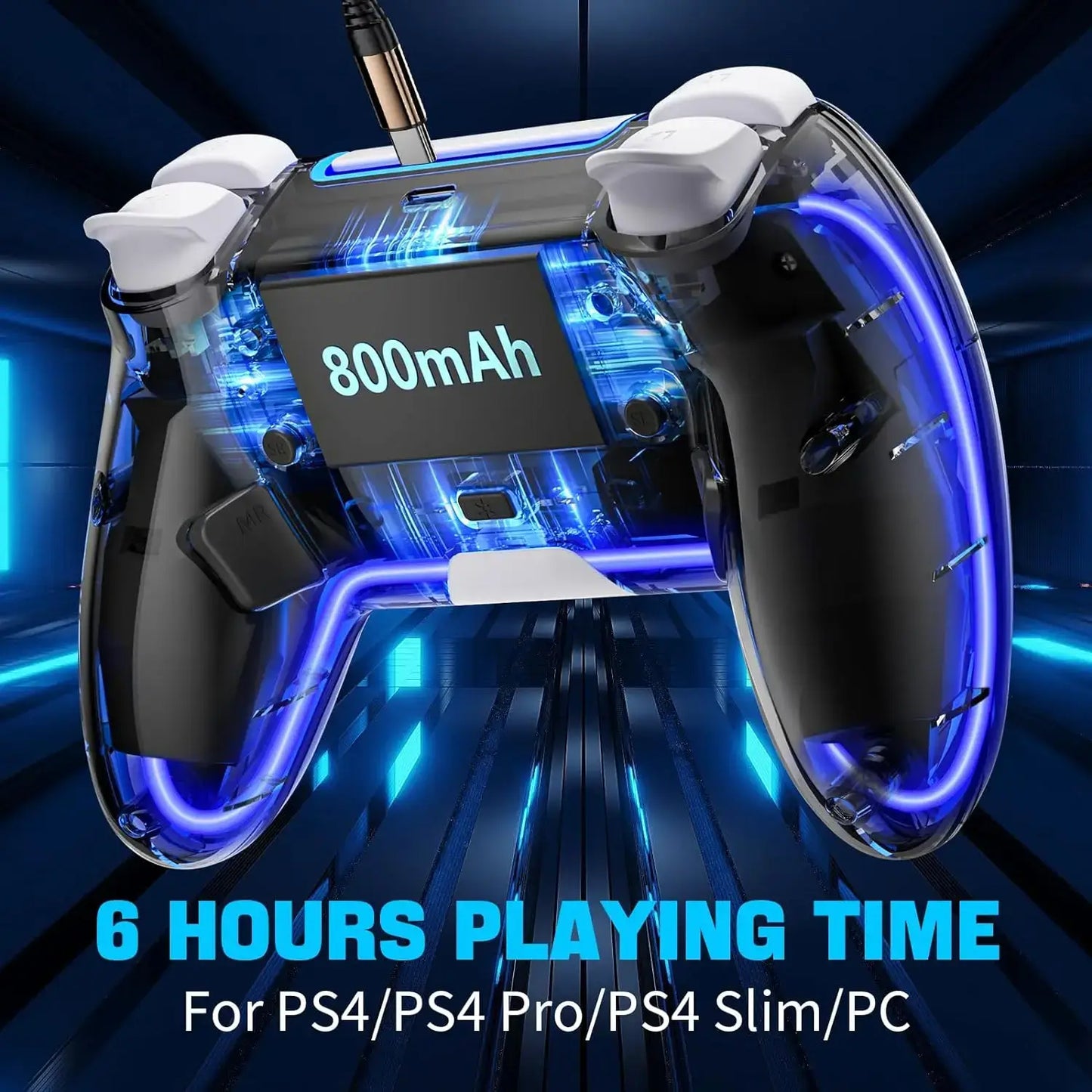 🎮 Controladores Inalámbricos Saitake para PS4 – Joystick Hall 3D con Iluminación RGB