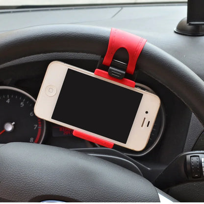 🚗📱 Soporte Universal para Móvil en el Volante con Clip de Hebilla – Ajuste Seguro y Rotación 360°