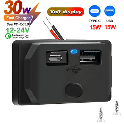 🔌🚗 Adaptador de Cargador para Coche 12V/24V – Splitter con PD y QC3.0 de 2/4 Puertos