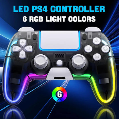 🎮 Controladores Inalámbricos Saitake para PS4 – Joystick Hall 3D con Iluminación RGB