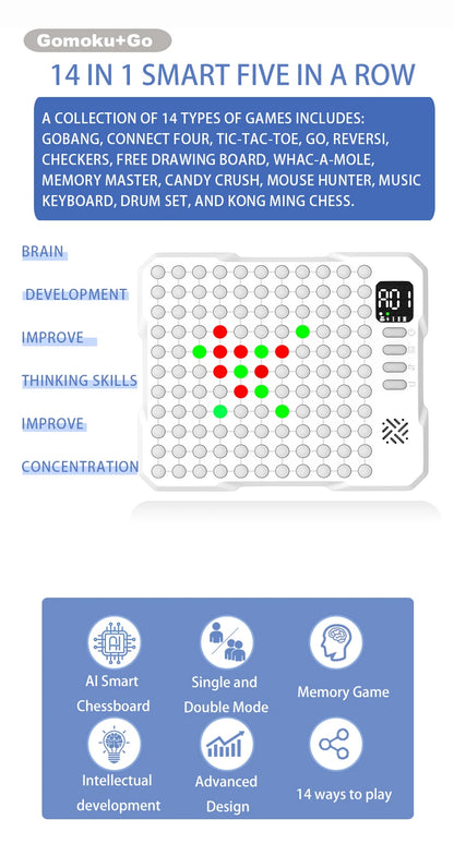 🎮🧠 Juego de Mesa Inteligente Electrónico 14 en 1 – Diversión y Aprendizaje para Toda la Familia