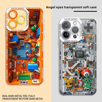 🎮📱 Funda Transparente Super M-Marios Bros para Xiaomi Redmi – Protección Gamer de Silicona