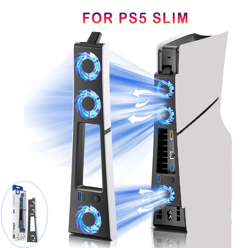 ❄️🎮 Ventilador Cooling Fan para PS5 Slim – Sistema de Refrigeración con Luz LED