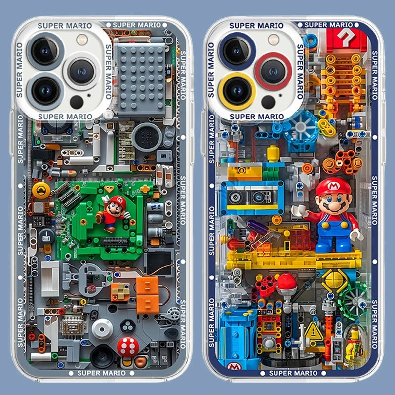🎮📱 Funda Transparente Super M-Marios Bros para Xiaomi Redmi – Protección Gamer de Silicona