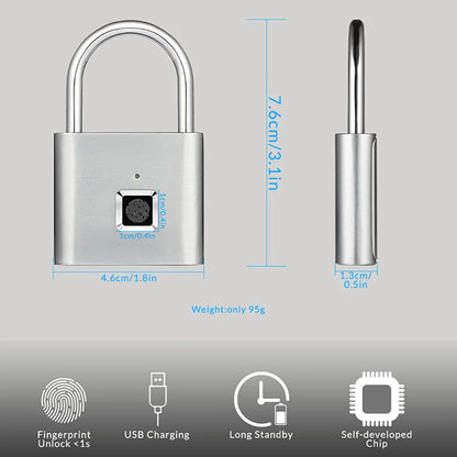 🔐 Cerradura Inteligente KERUI con Huella Dactilar – Candado Antirrobo USB Impermeable