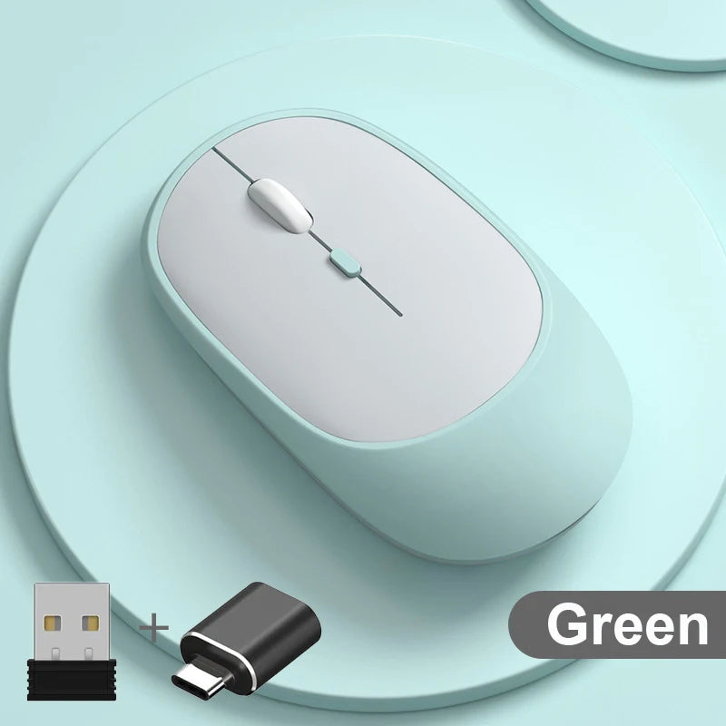 Ratón inalámbrico recargable para gamers, modo dual, compatible con Bluetooth, 2,4 G, USB, para portátil, tableta, PC, Macbook.