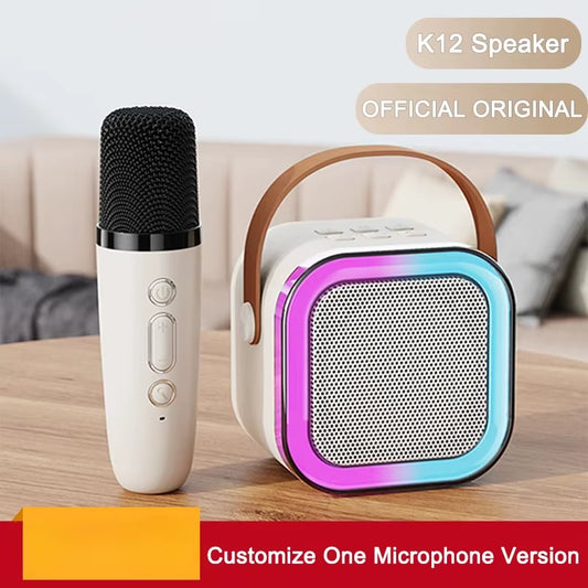 K12 KTV Karaoke Microphone Speaker Wireless Bluetooth Lecture Meeting Voice Box Mini Colorful Lights Audio Long Standby