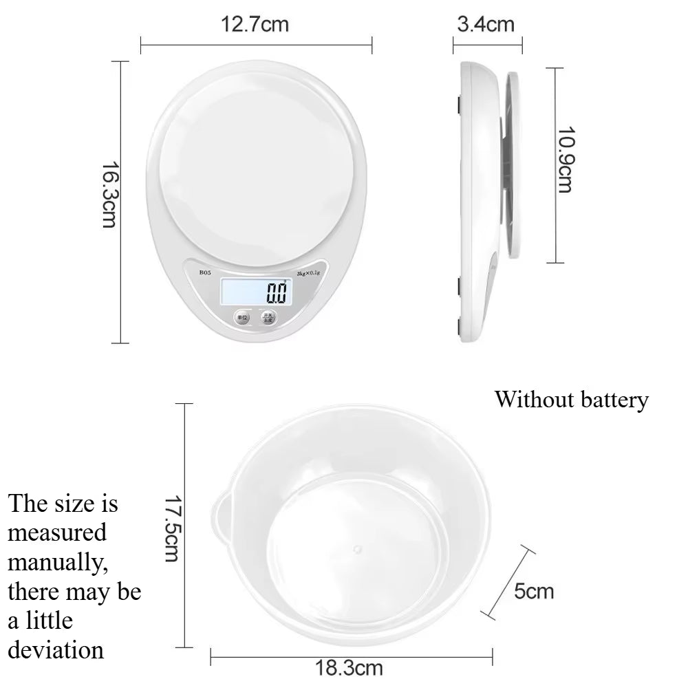 5 Kg/1Gramkitchenscale Reusable Electronic Scale with Portable LED Digital Display Foodscale Weighing Scale Kitchen Baking Scale